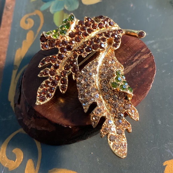 Estate Kenneth Jay Lane KJL fall leaves stunning brooch vintage item - Picture 1 of 6